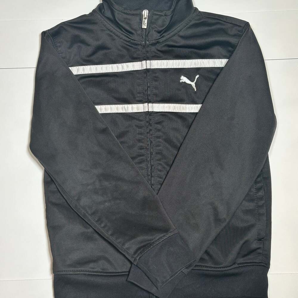 PUMA Boys Girls Black Tracksuit Jacket Size 6